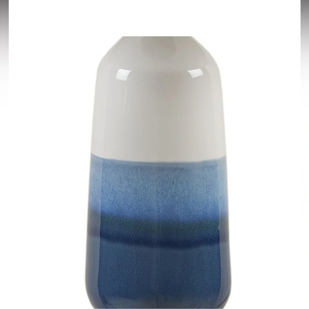 Ceramic Ombre Blue Table Lamp with White Shade - Picture 3 of 9
